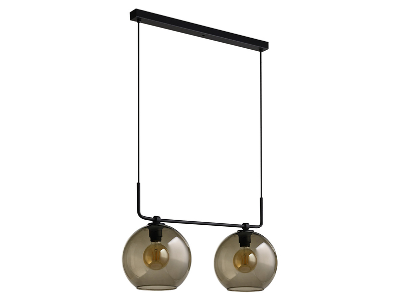 Lampa wisząca Monaco 2-punktowa szklana czarna