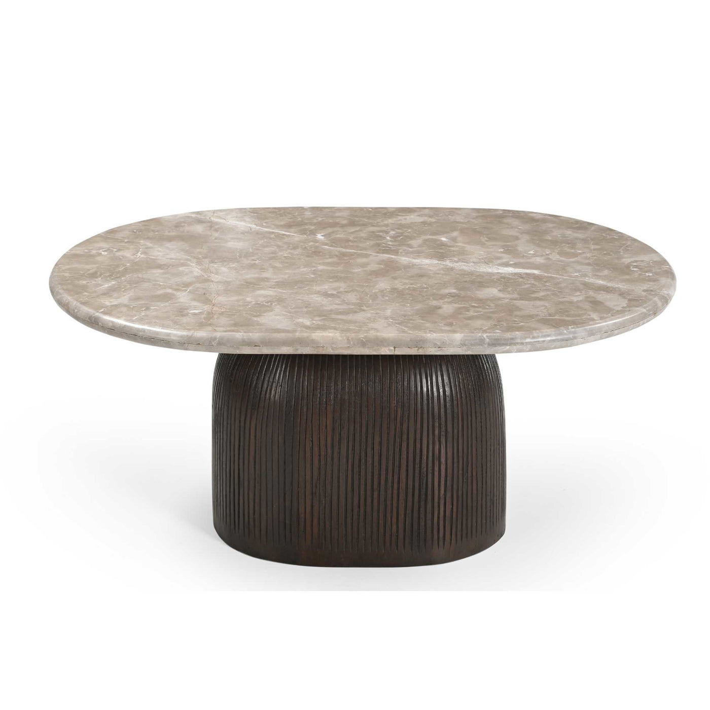Starfurn Salontafel Noel - Ovaal Bruin Hout/Marmer - 90x60x40cm
