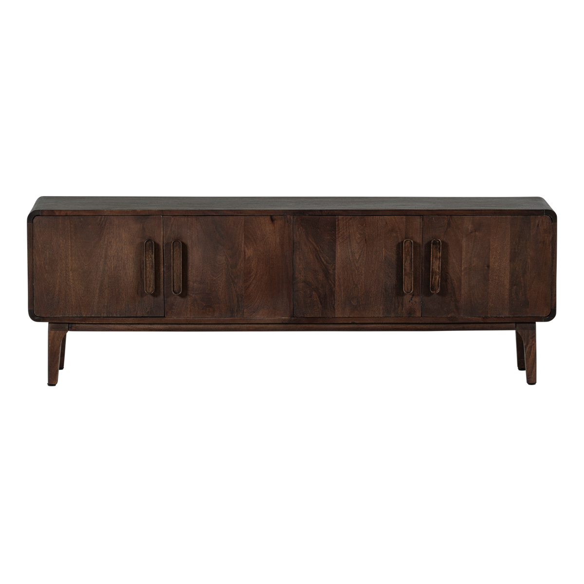 WOOOD tv meubel 150 cm Liya - Mangohout - Donkerbruin - 50x150x35