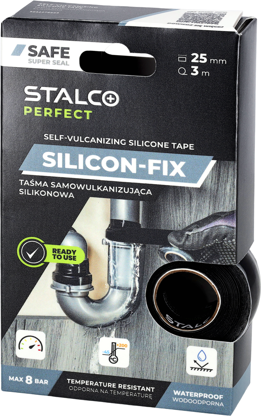 Taśma samowulkanizująca silikonowa 25mm x 3m STALCO PERFECT S042276669 STALCO PERFECT S042276669