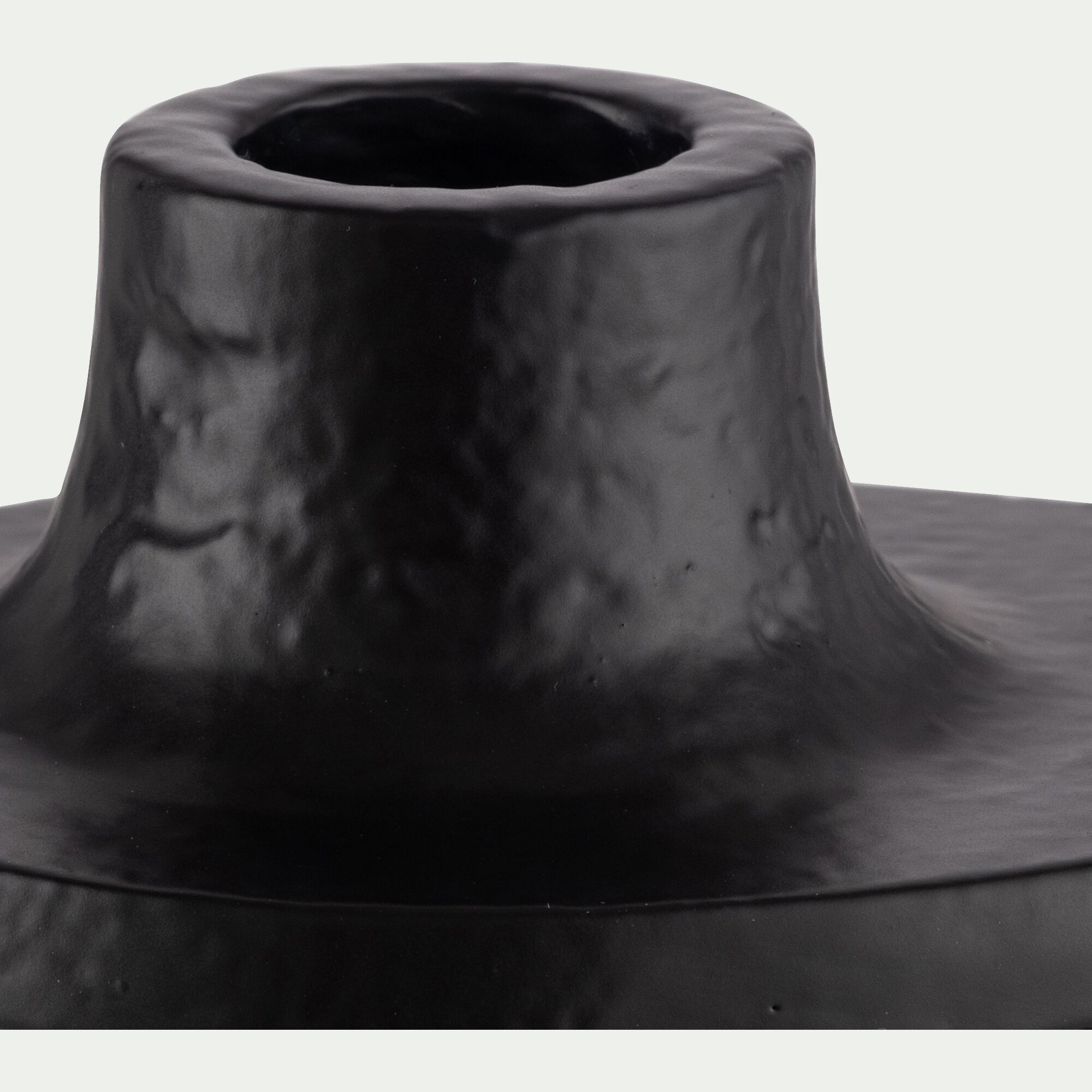 LOKI - Bougeoir ovale en fonte d'aluminium H3,5cm - noir
