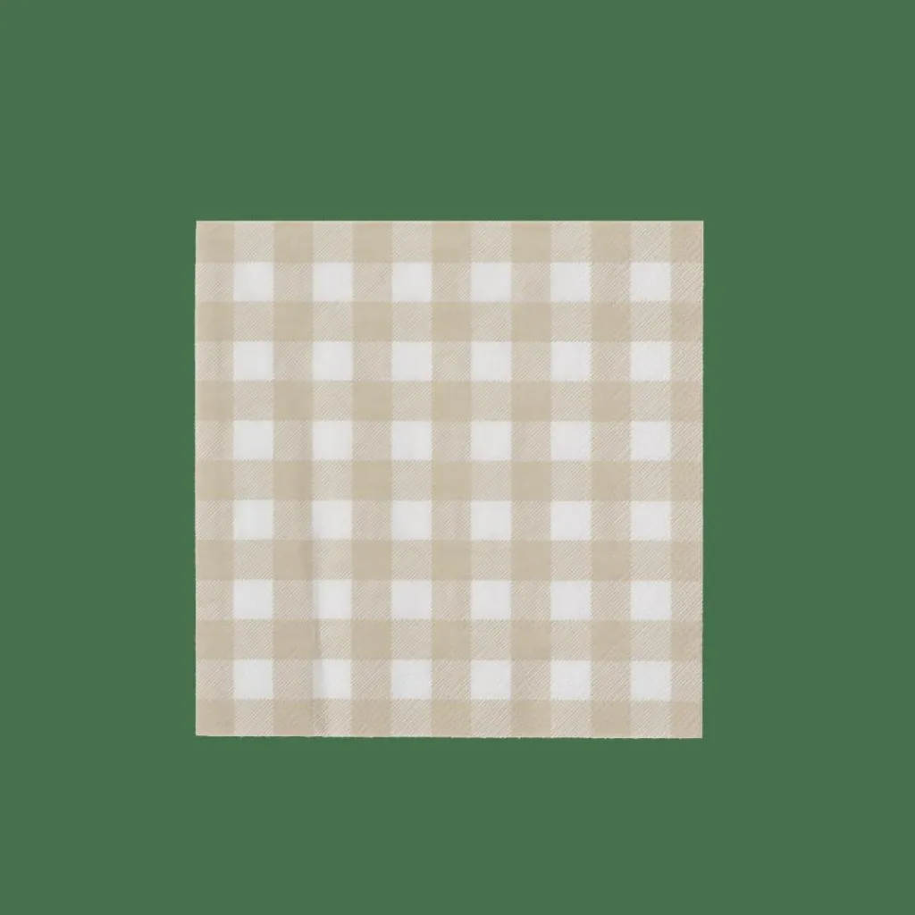 Serviettes^CASA CHECK SAND Set De 20 Serviettes Beige