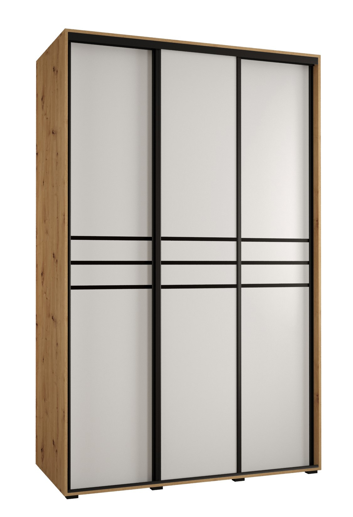 Szafa przesuwna 60 wysoka Davos 10 150 artisan biały czarny