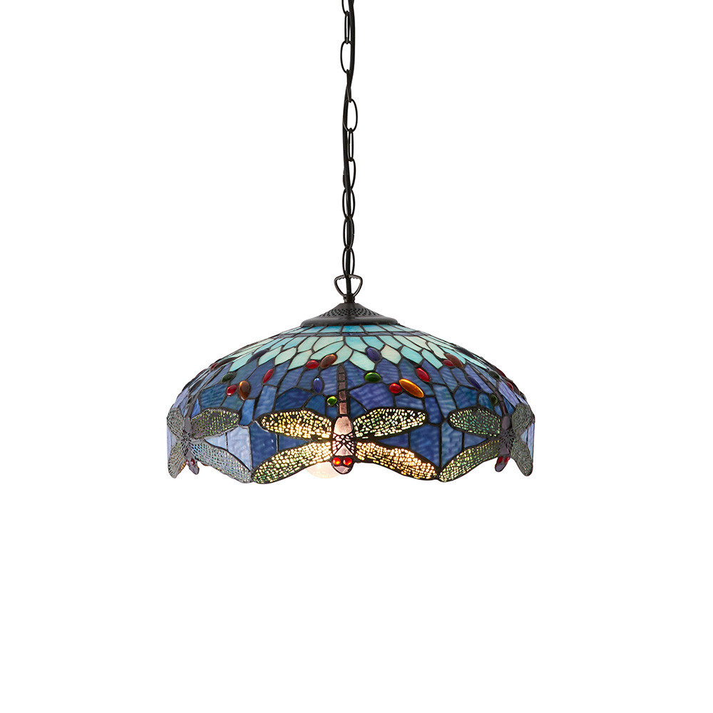 Lampa wisząca DRAGONFLY BLUE ważki multikolor 3xE27x40W IP20 Tiffany