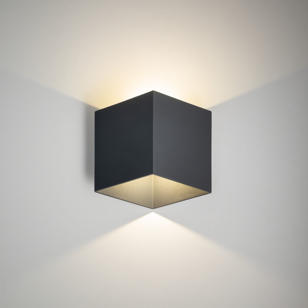 Kinkiet Zewnętrzny Ogrodowy Led Tk Lighting Cube antracyt Kwadrat Ip 54