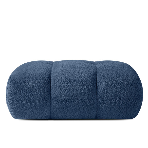 KONSIMO LIRA Puf tapicerowany tkanina boucle, z pikowaniami, styl japandi