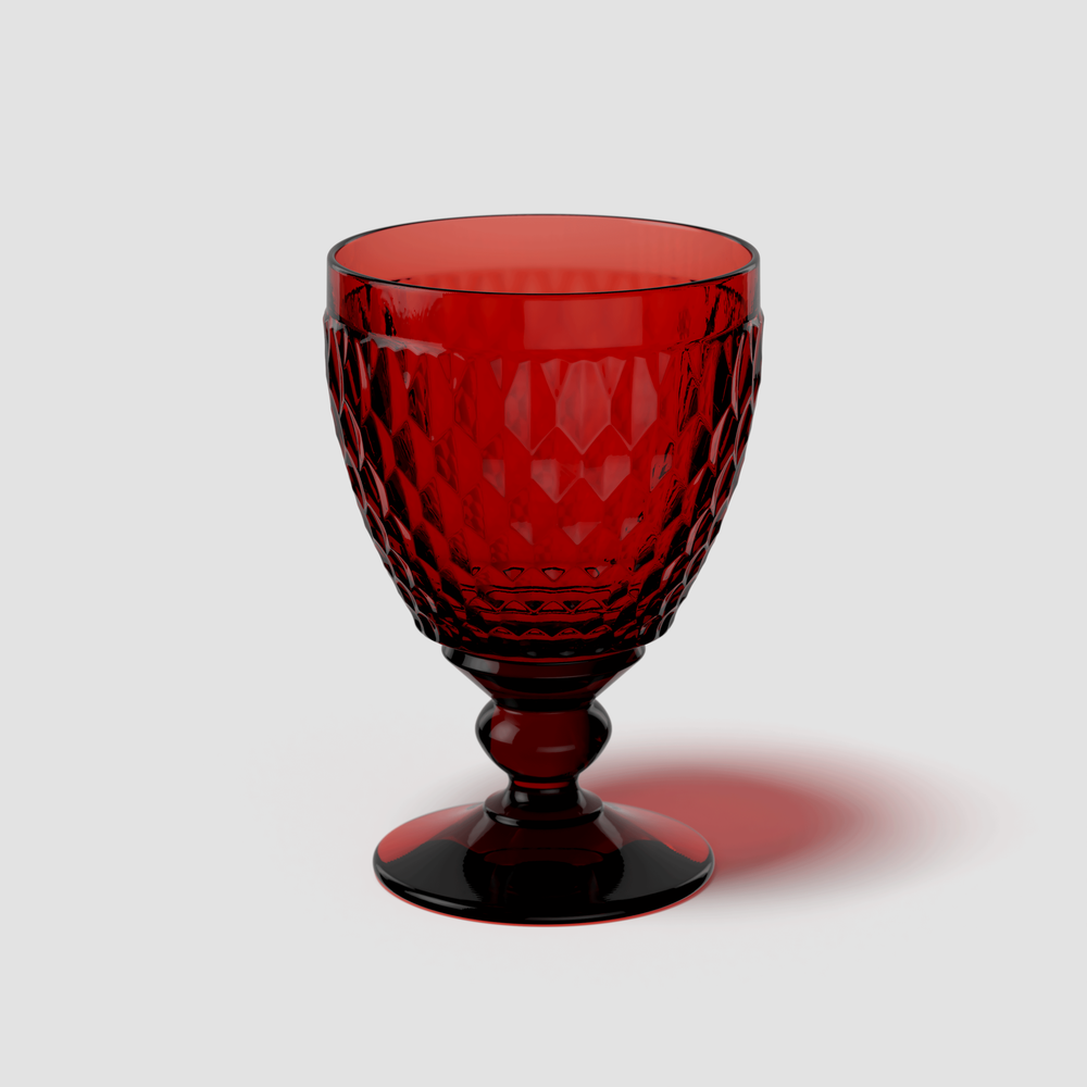 Boston Water goblet - Red, 11.9 oz, crystal glass