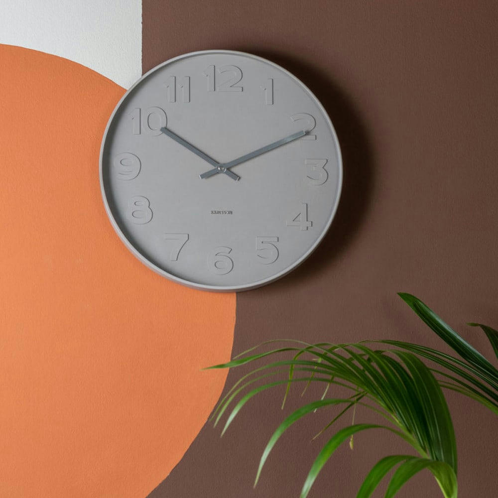 MR. GREY - Horloge murale ronde D37,5cm gris