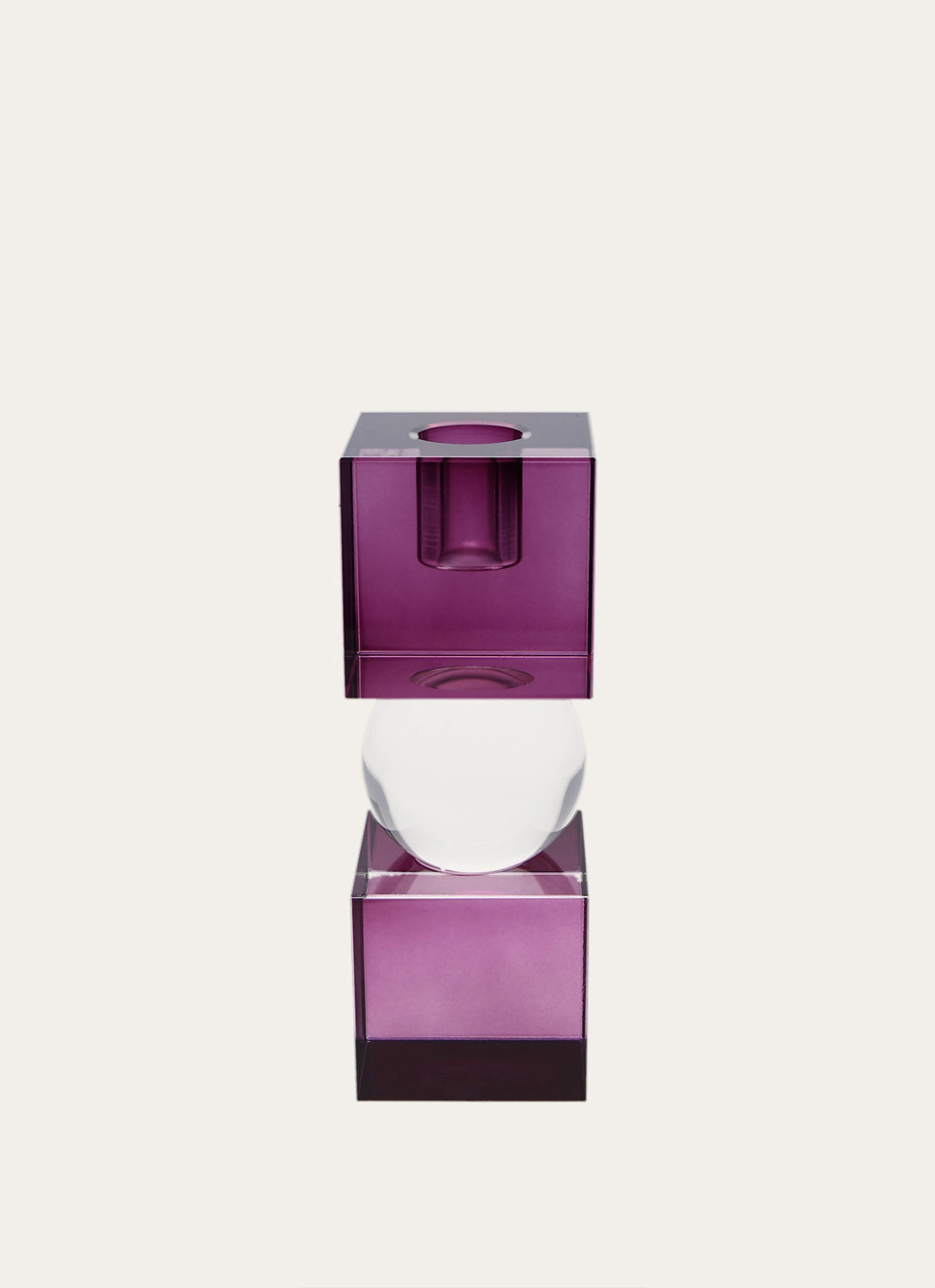 BOUGEOIR EN CRISTAL VIOLET/TRANSPARENT