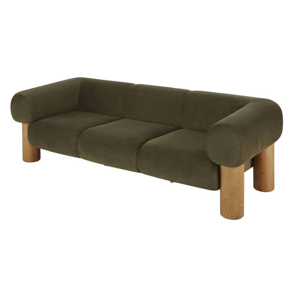 Phoenix - Canapé 3 places en velours vert