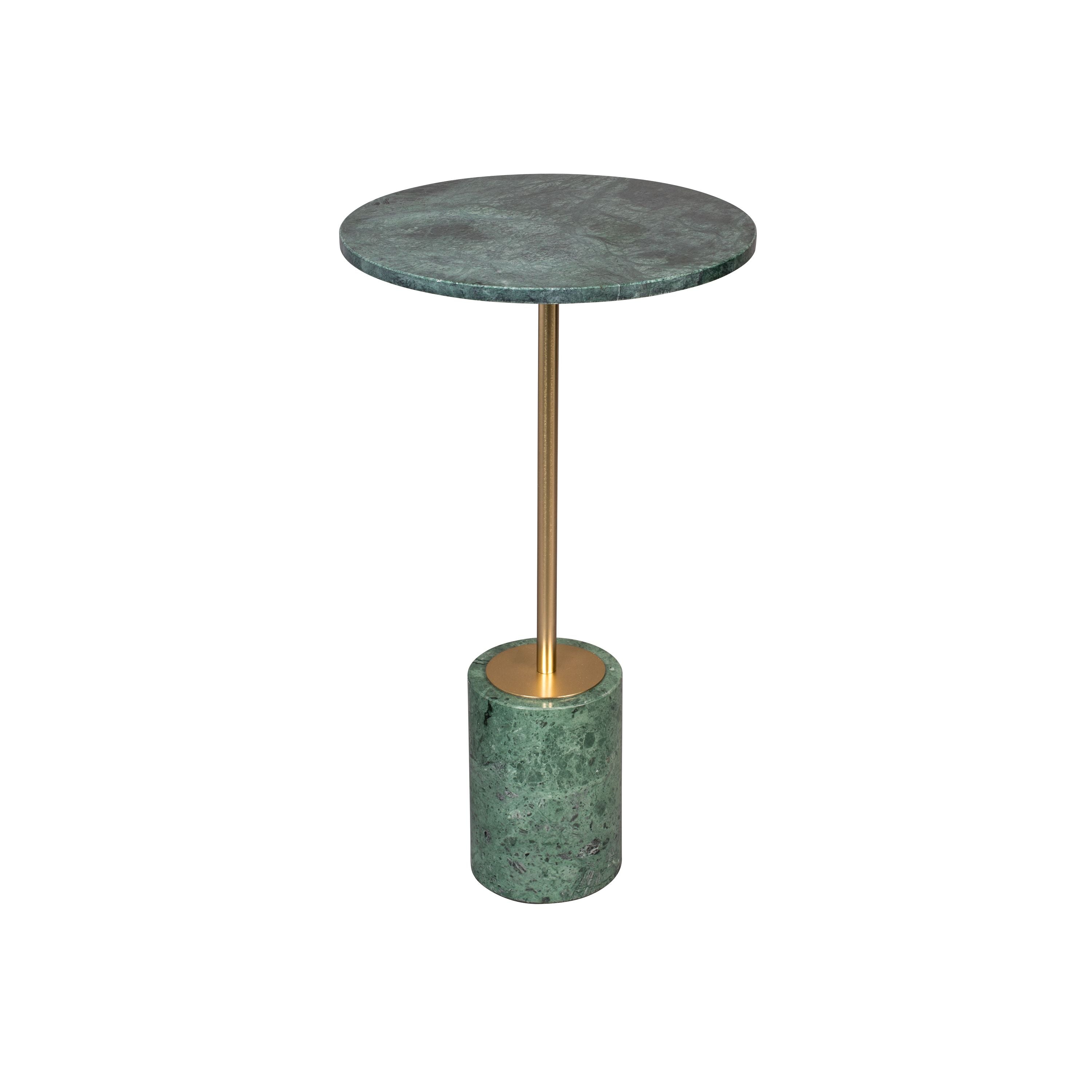 Dutchbone Gunnar Bijzettafel Rond 37,5 cm Marmer Groen/ Goud