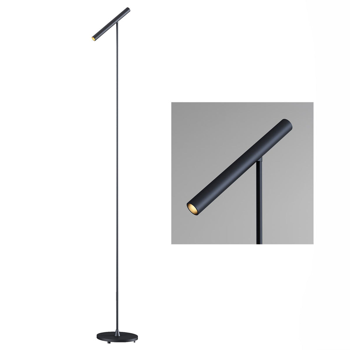 Artdelight vloerlamp Kansas - 1 lichts - 25 x 140  cm - zwart