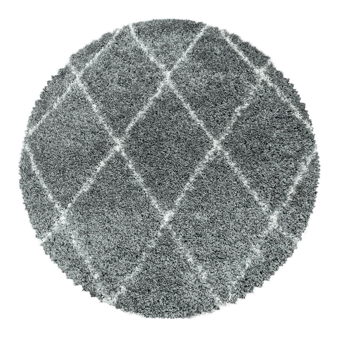 CHANTECLER - Tapis géométrique scandinave en polypropylène gris Ø 160