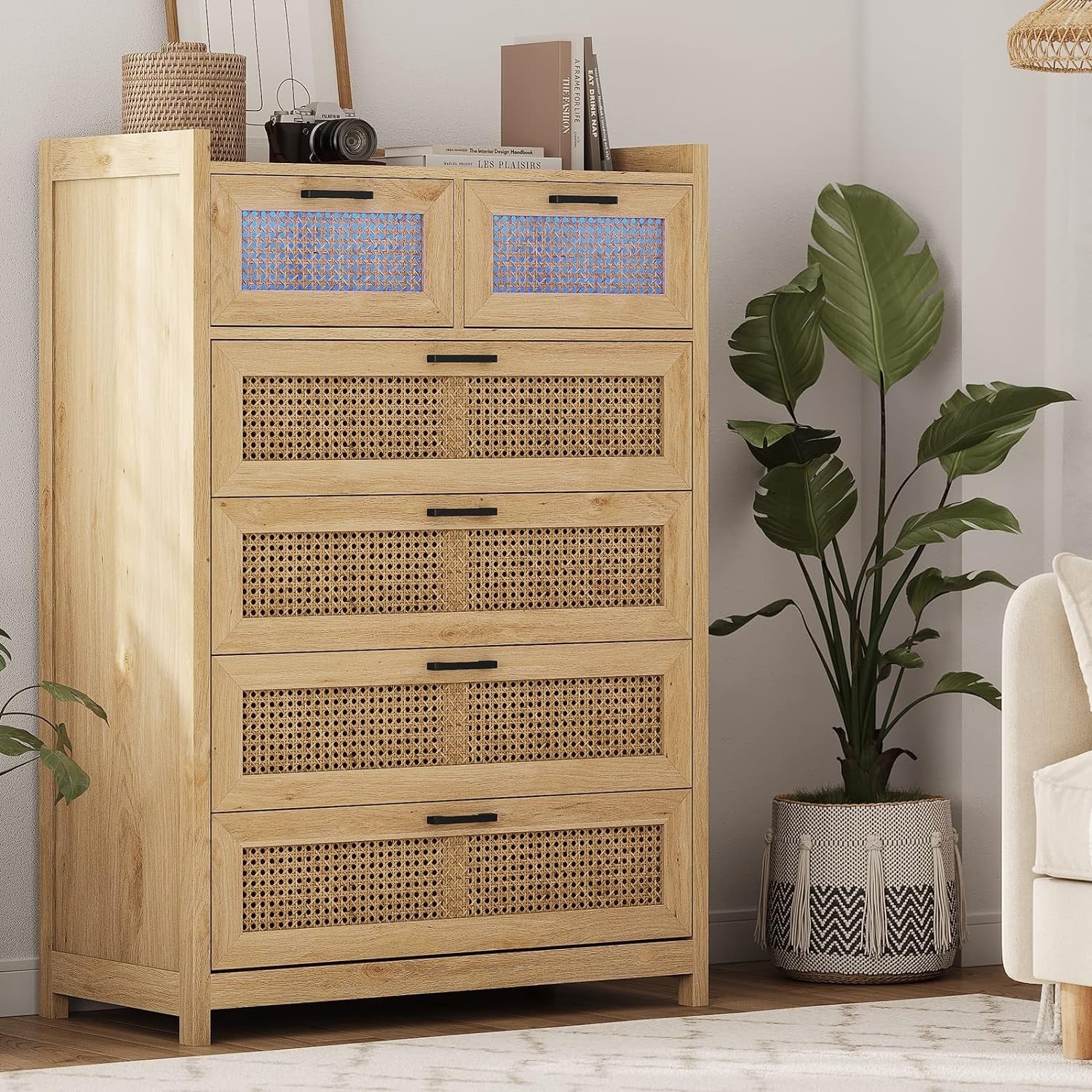 Rattan Dresser for Bedroom with Drawer Dressers & Chests of Drawers