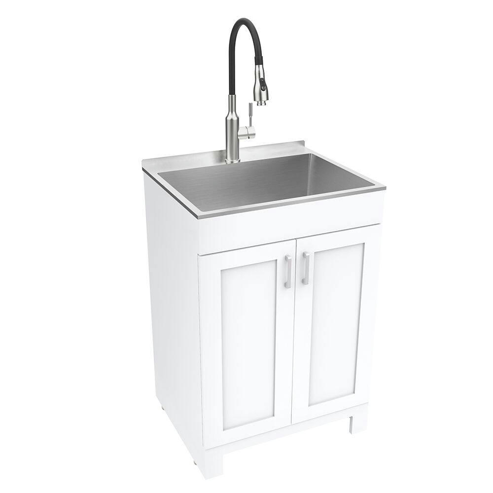 CANVAS Caplin Single Sink Laundry Tub & Cabinet, 24