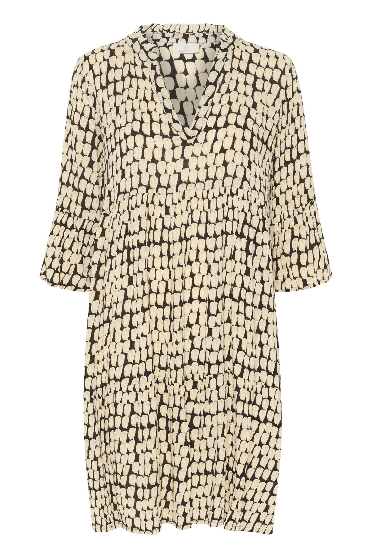 Kaffe Edita Tiered Knee-Length V-Neck Dress