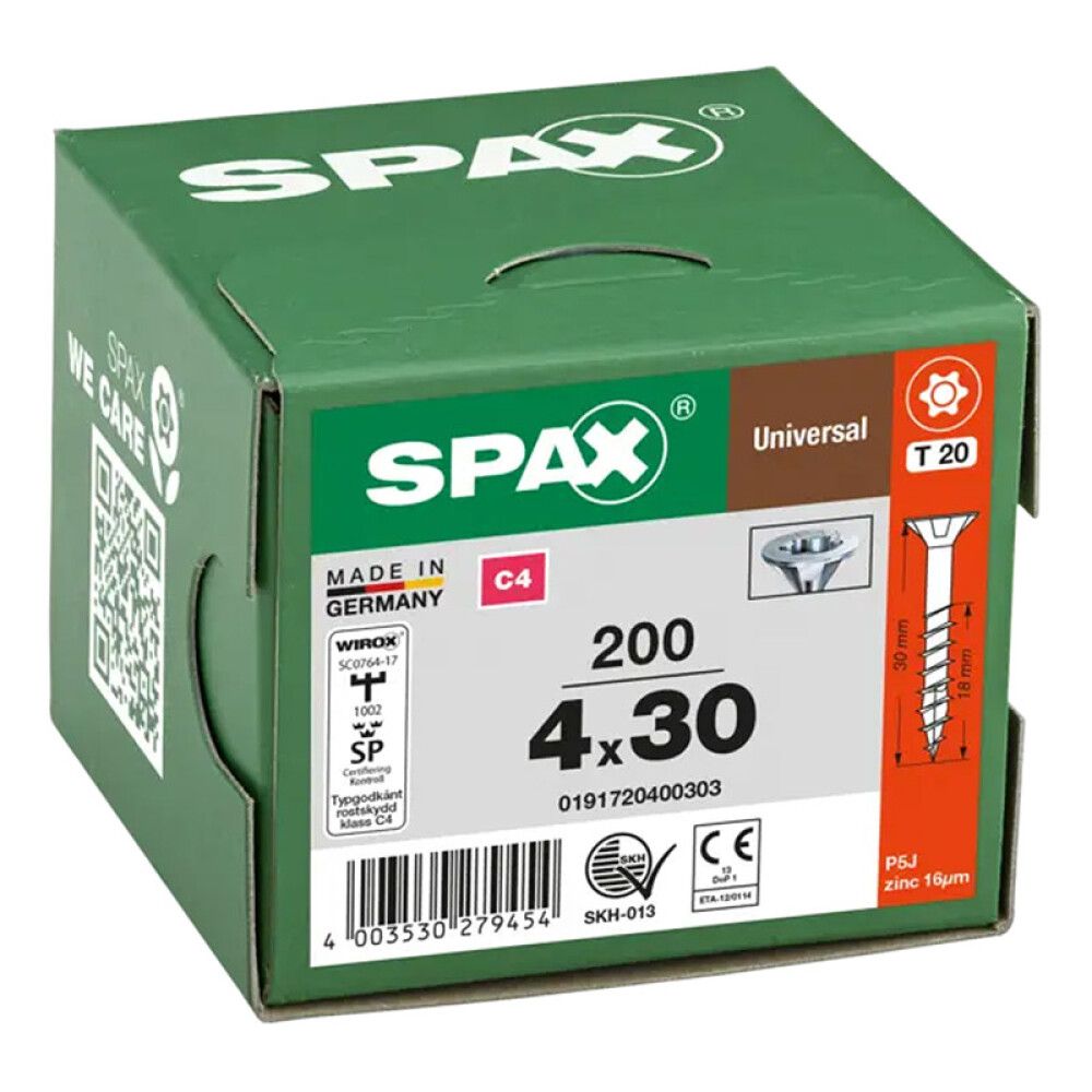 UNIVERSALSKRUE SPAX T-STAR PLUS C4 T20 4X40MM 200STK