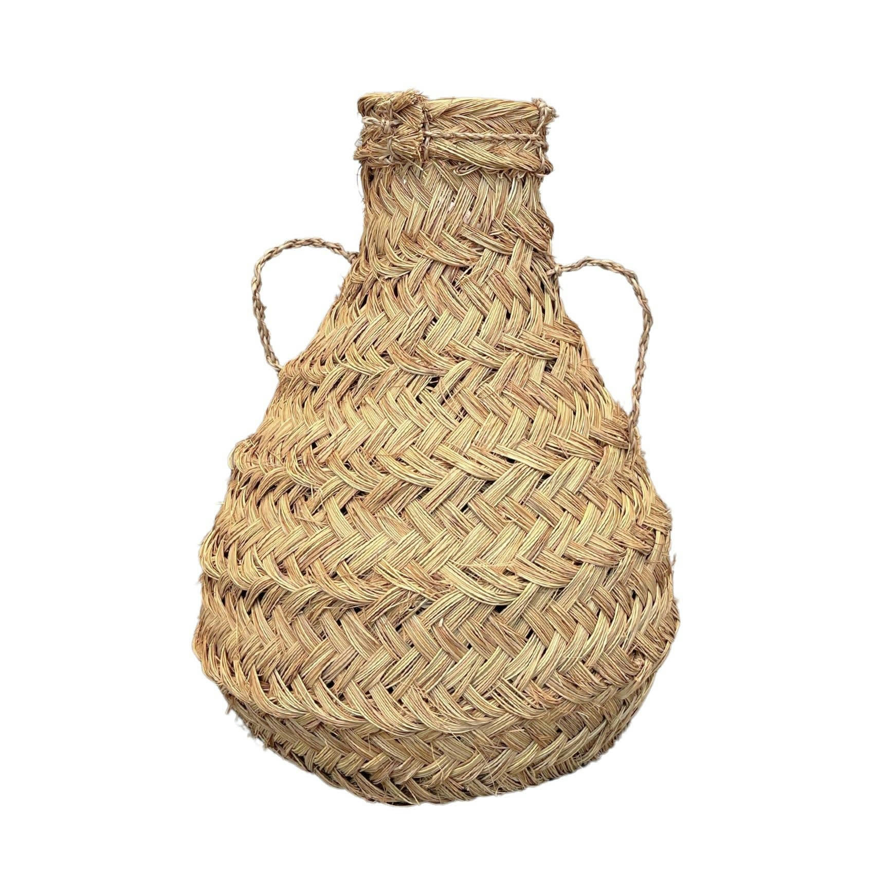 - Grand panier déco jarre osier naturel 40 cm