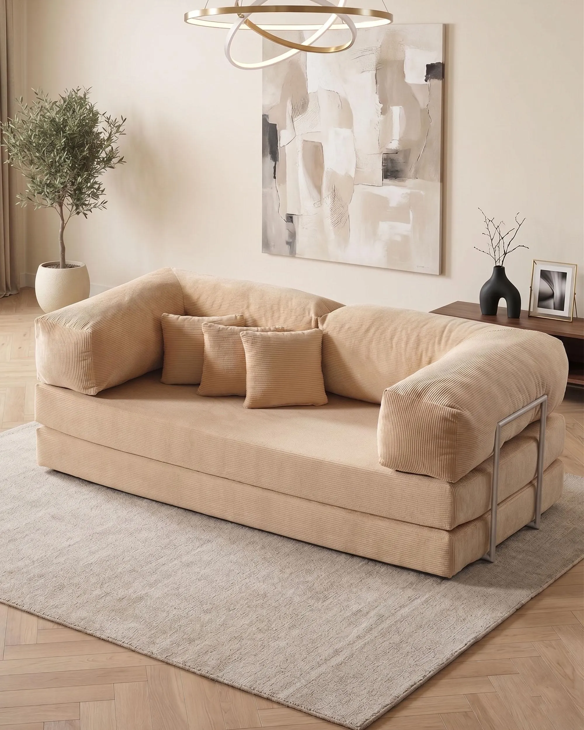 Modular Floor Couch, Handmade Velvet Sofa Seat, Cozy Low Seating Lounge for Housewarming Gift, Boho Lounge Seating