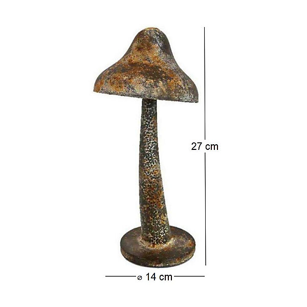 Champignon en fer patiné 14x27 cm
