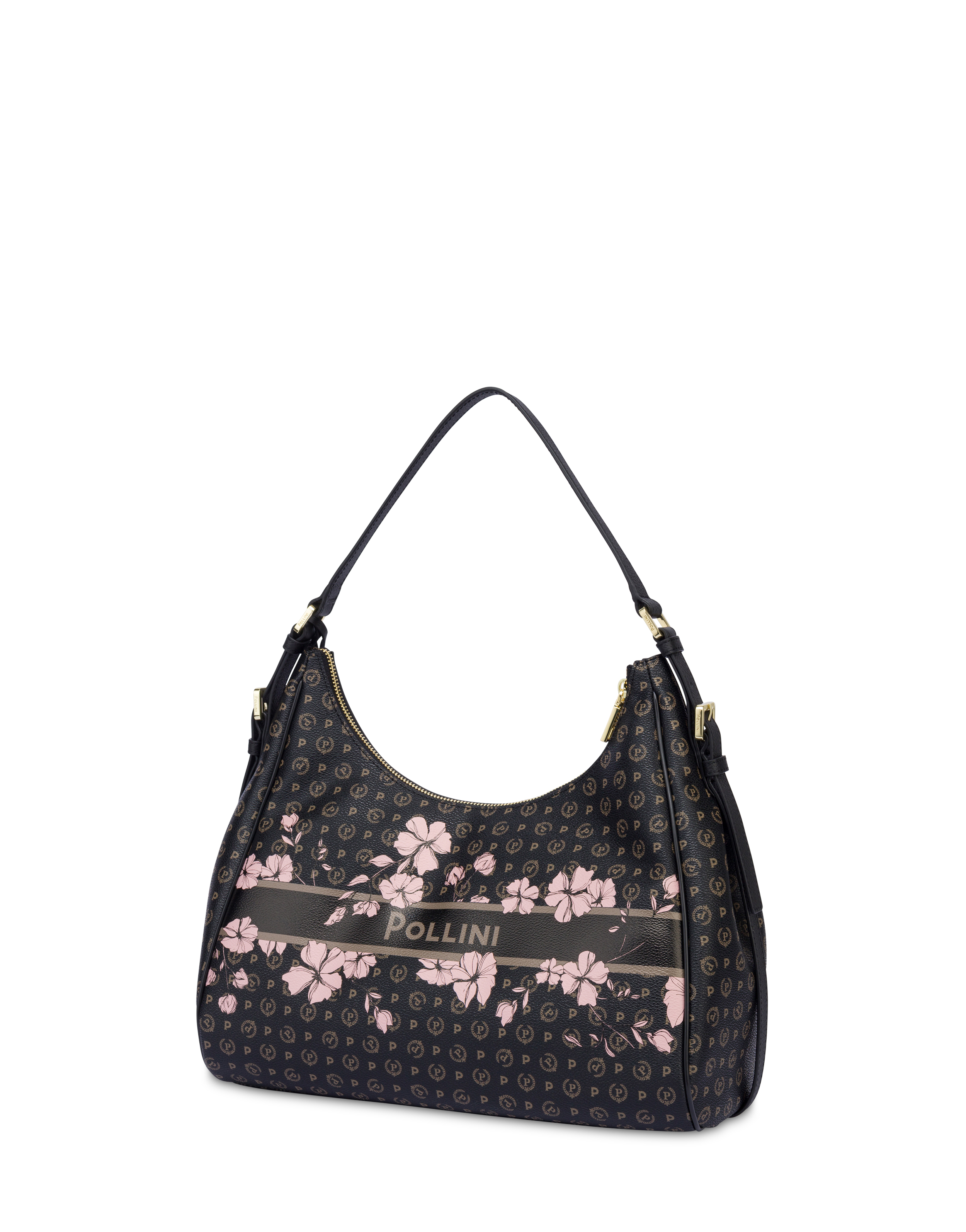 Hobo Bag In Heritage Marina Flower Nero/nero