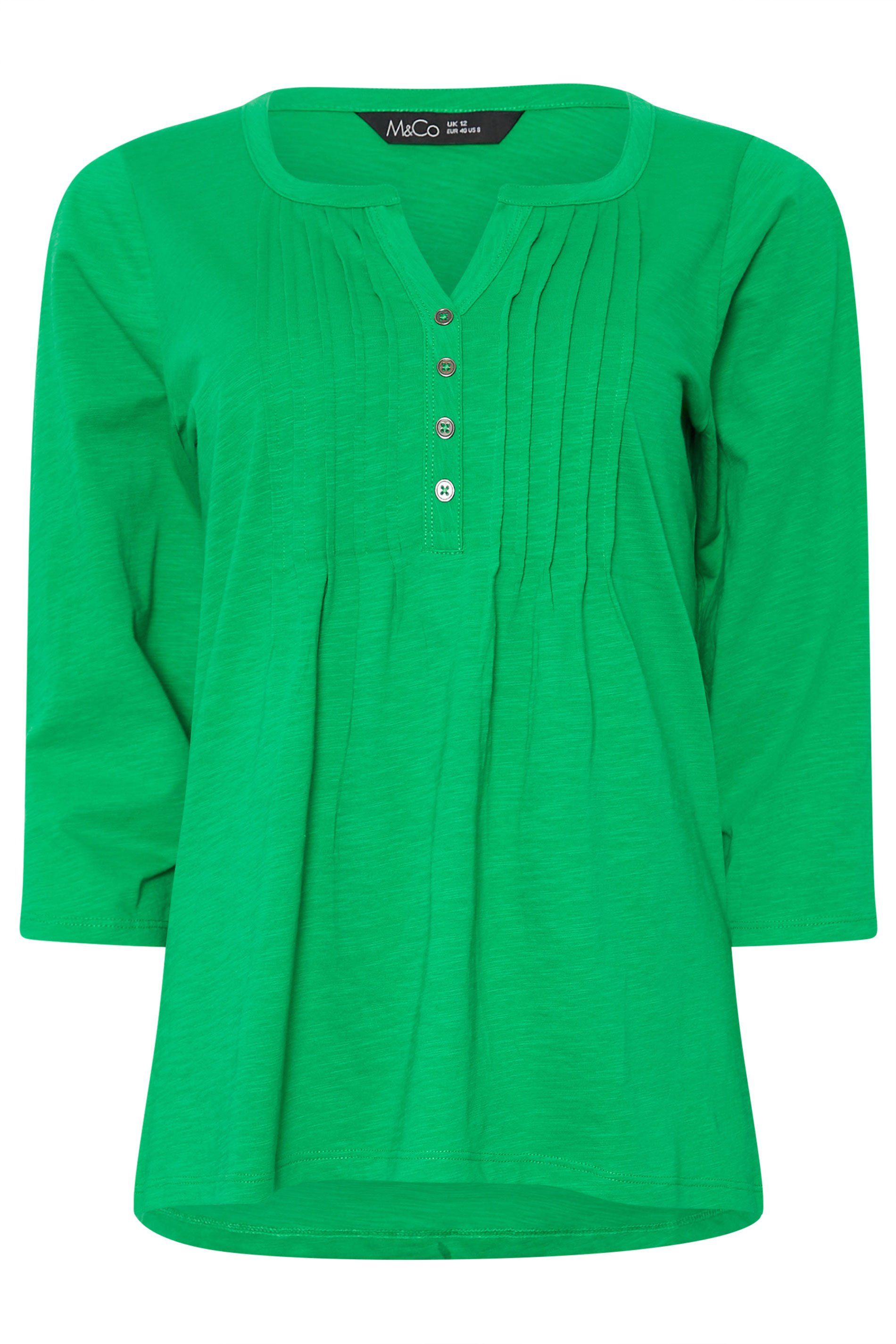 M&Co Long Sleeve Henley Top
