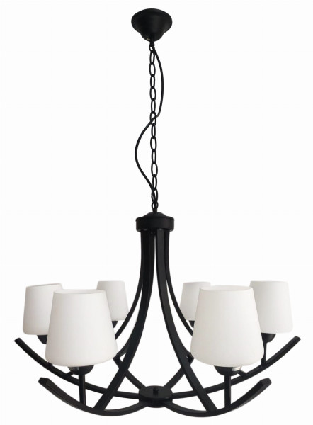 Żyrandol czarno-biały LONDYN 6xE27x60W wym:105x78x78 Candellux
