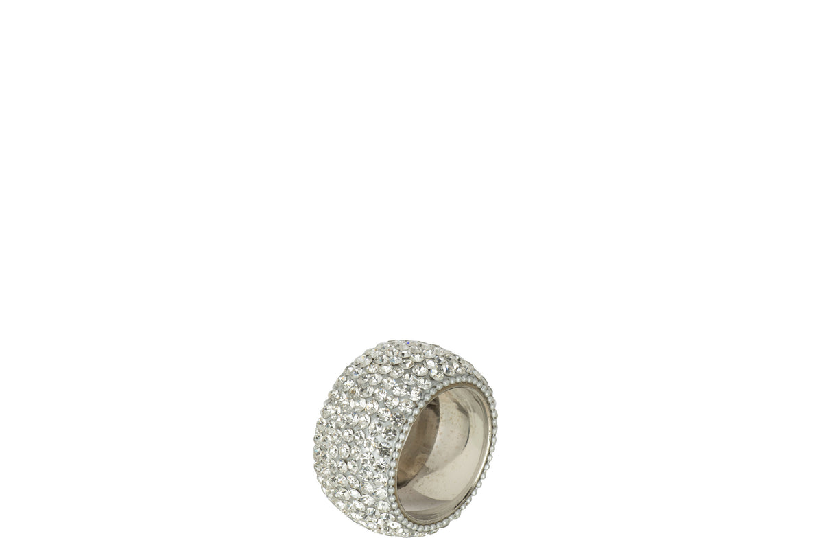 J-Line servetring Diamant - aluminium - zilver - 6 stuks