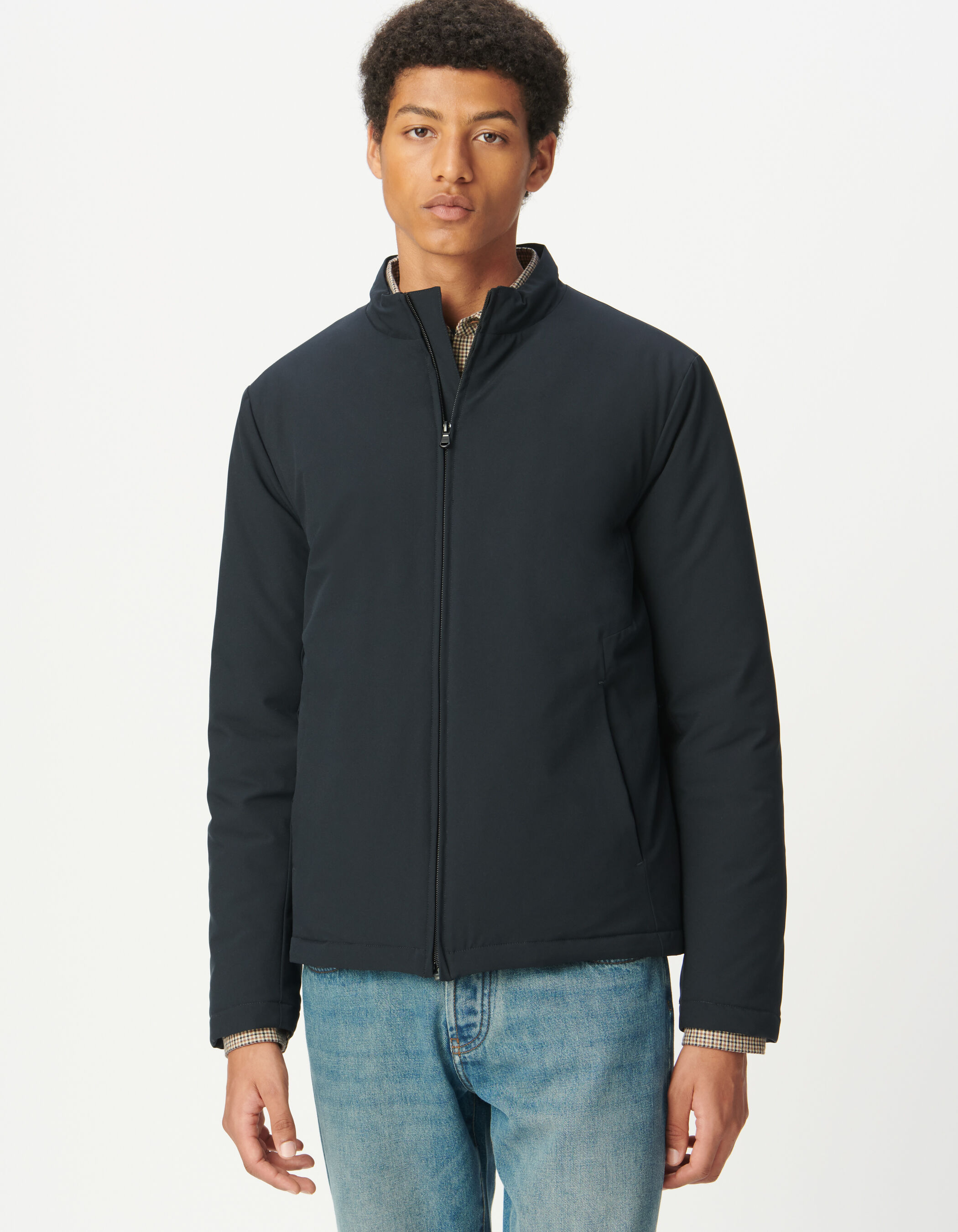 Sous-doudoune marine col montant Homme
