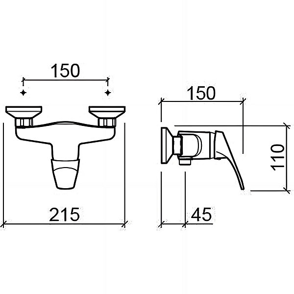 Pack mitigeur de douche mural SANINDUSA Cetus Basic chromé mitigeur livré avec flexible 1,75m douchette et support mural