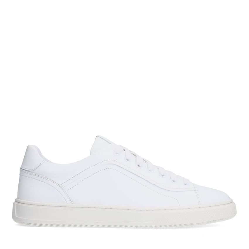 Manfield Witte leren sneakers