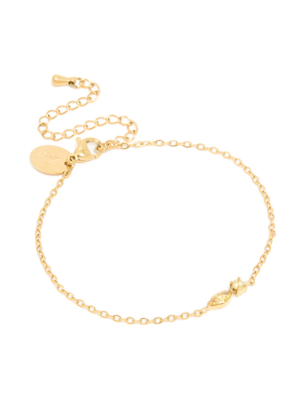Waterproof Gold Plated Stainless Steel November Cubic Zirconia Birthstone Bracelet