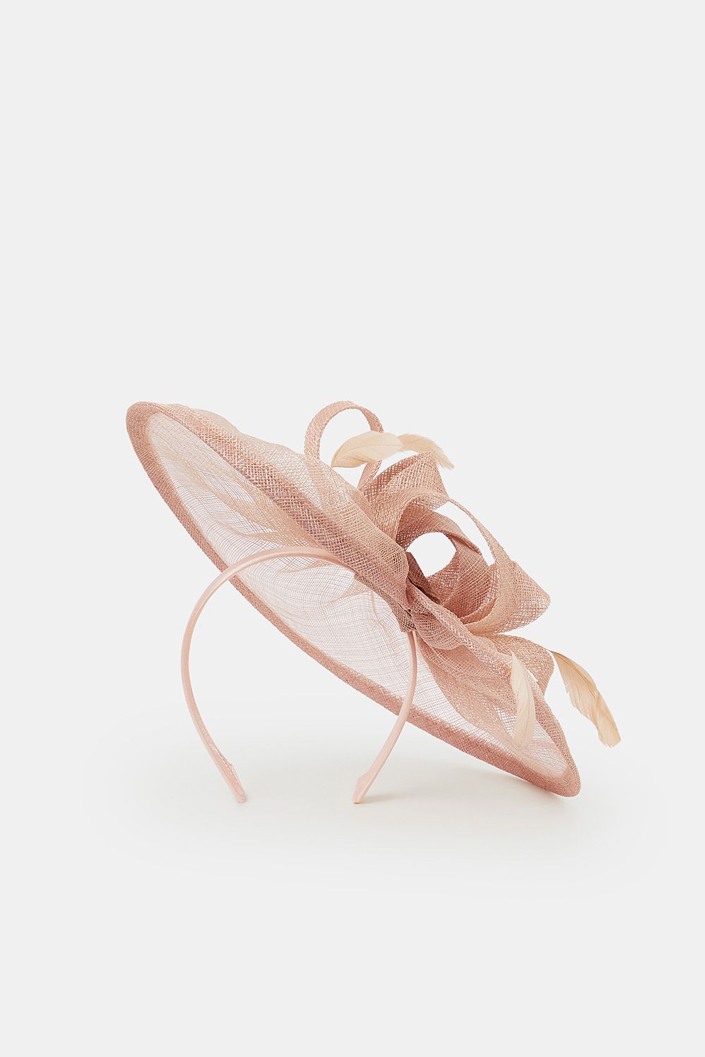 Accessorize Woven Bow Feather Disc Fascinator