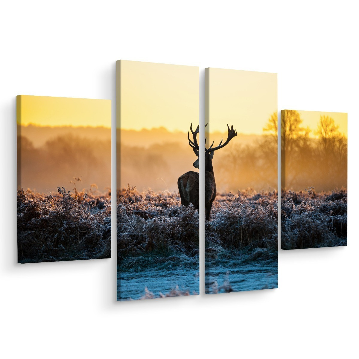 Obraz 4 Częściowy JELEŃ Rykowisko Natura 3D 80x60cm