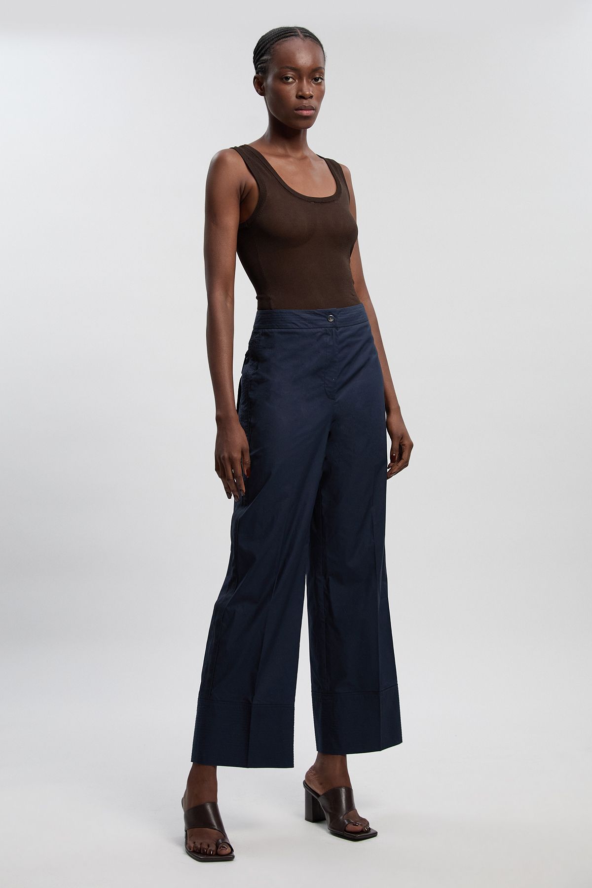 KarenMillen Utility Organdie Detail Woven Wide Leg Trouser