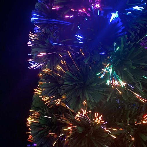 NNEVL Artificial Slim Christmas Tree with Stand 240 cm Fibre Optic
