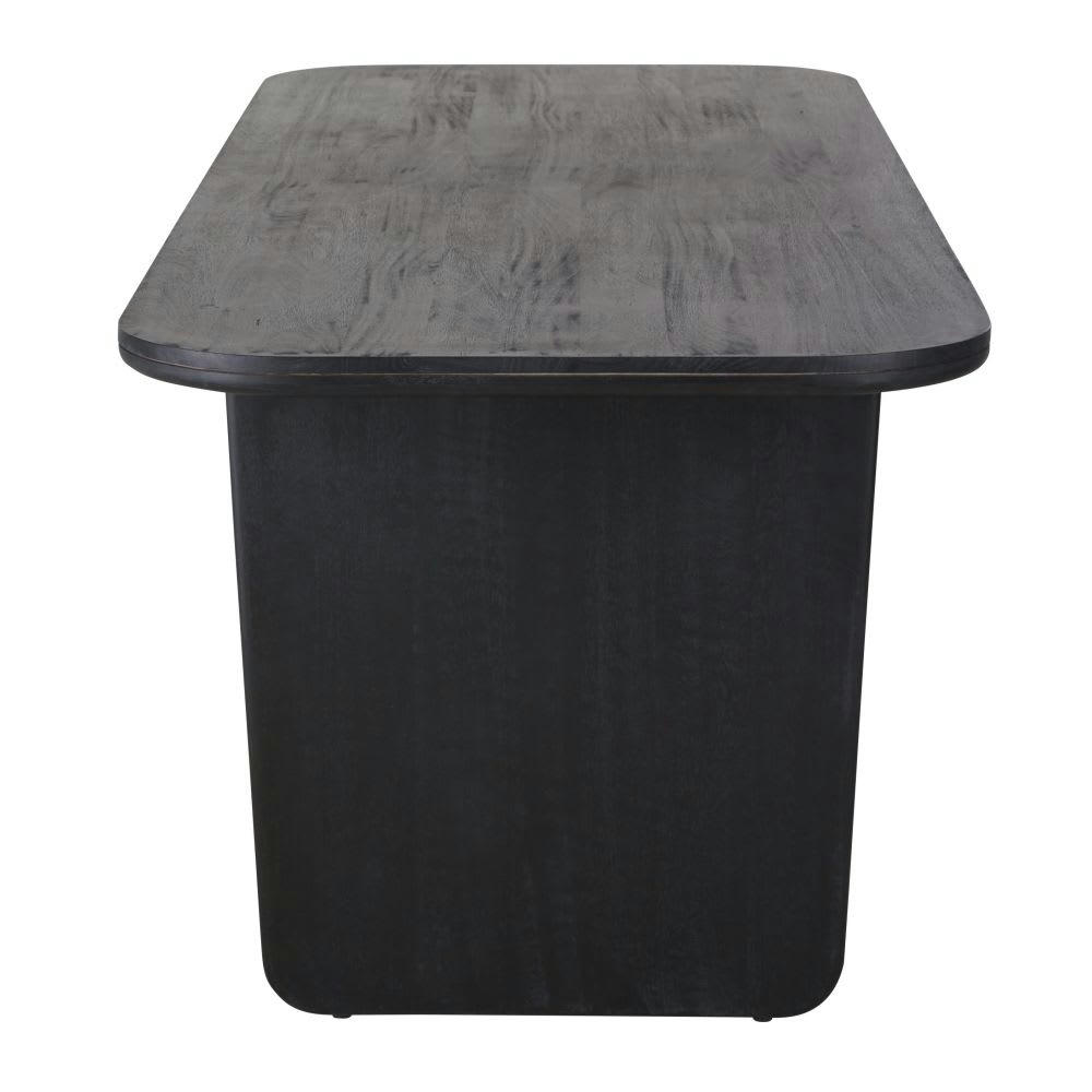 Attica - Table à manger en bois de manguier noir 10 personnes L225