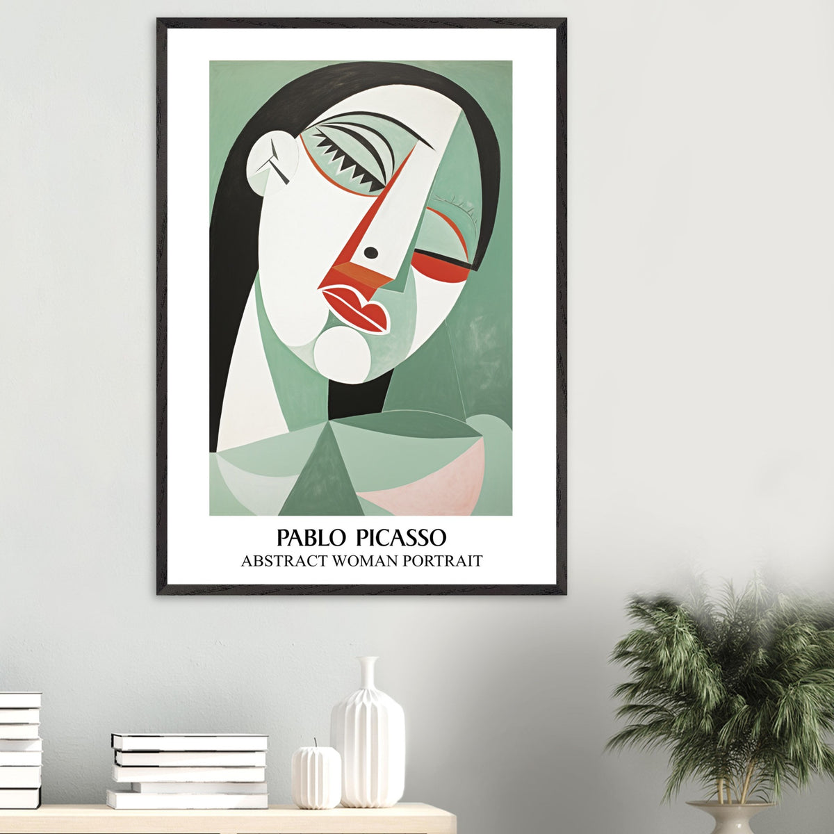 Artfulprints Poster Pablo Picasso - Abstract woman portrait  - 70x100 cm - Groen