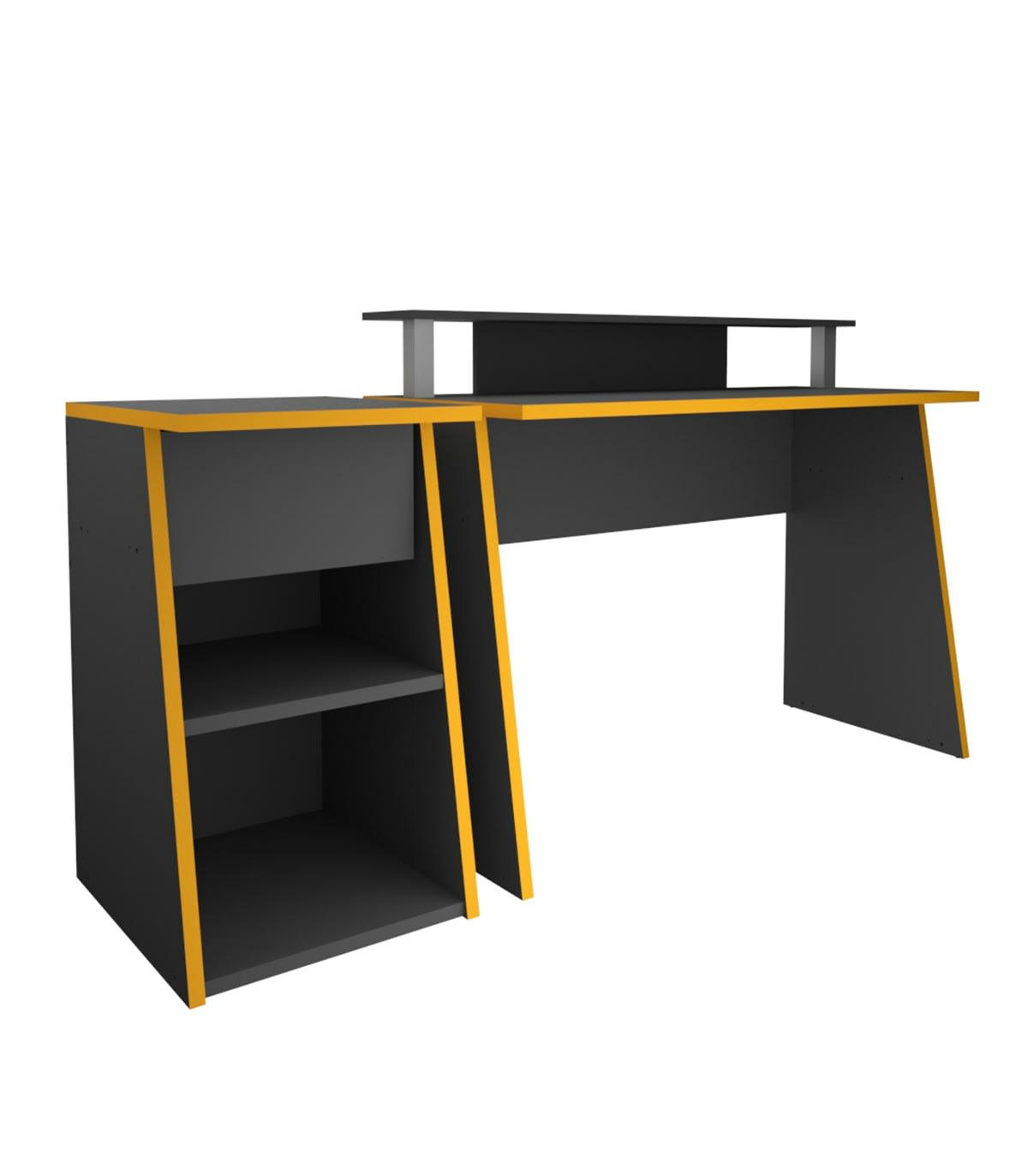 ZOCKER PRO 1 - Bureau gris anthracite et orange - L93 cm