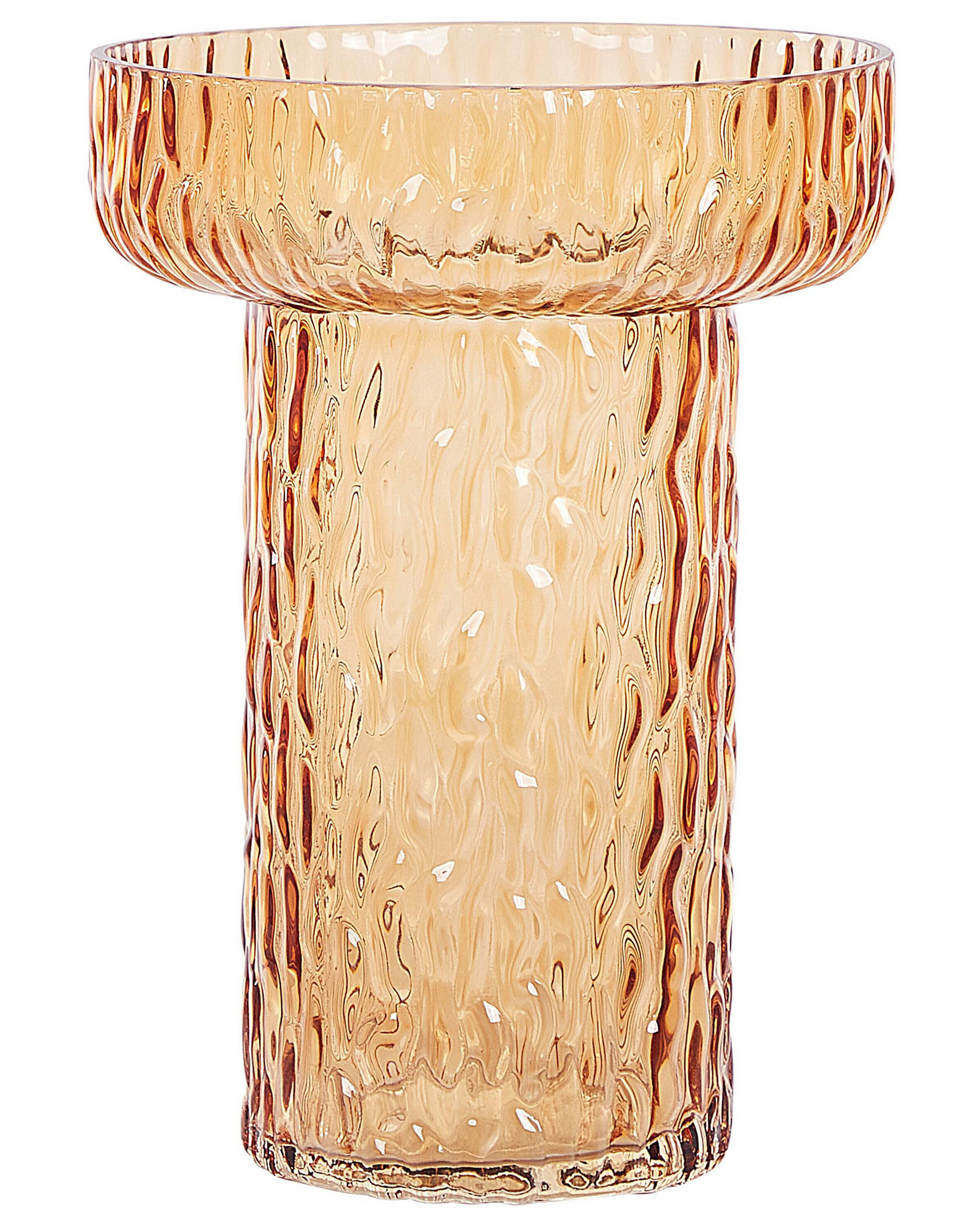 Wazon na kwiaty ozdobny szklany 20 cm pomarańczowy