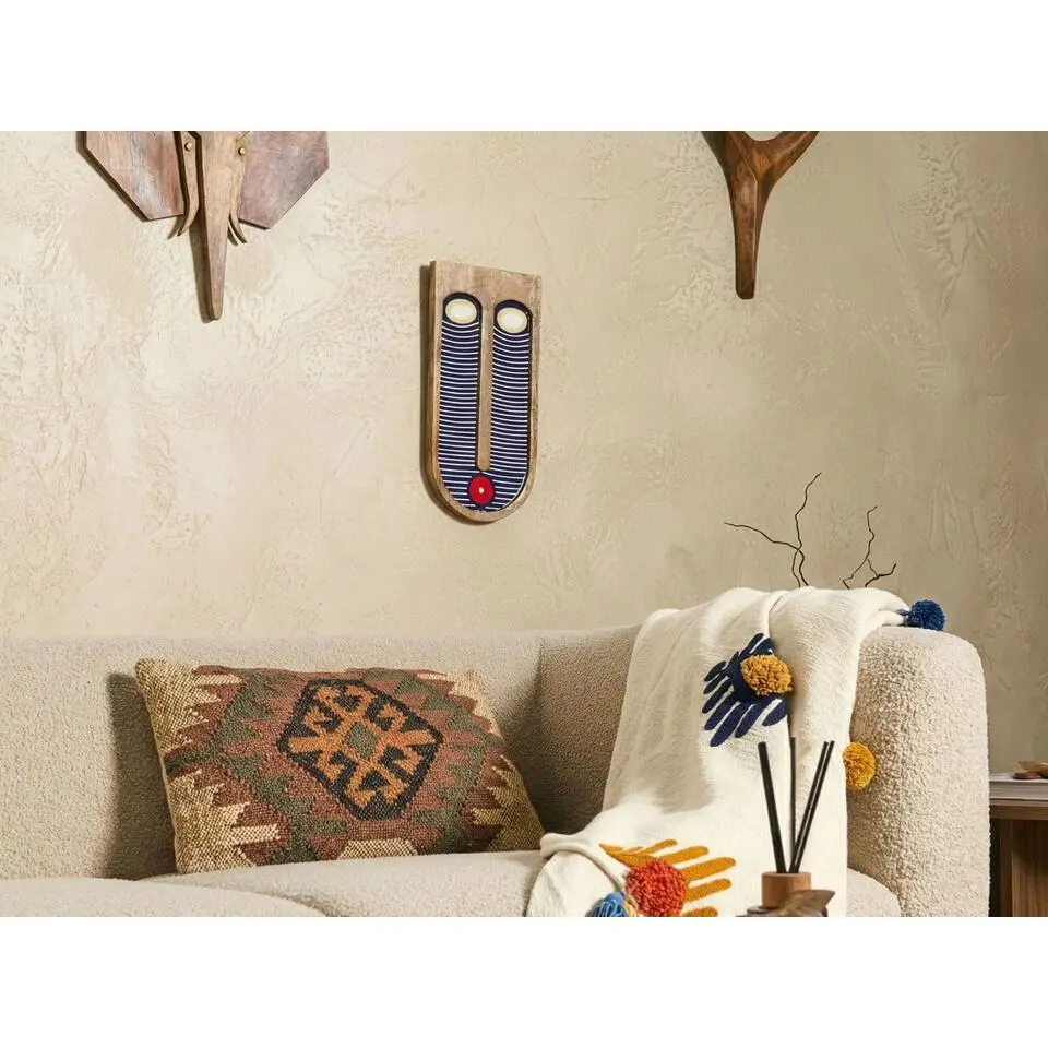 JIMETA - Wanddecoratie - Blauw - Mangohout