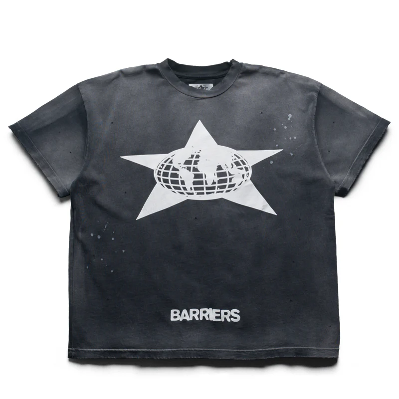 Barriers Worldwide Distressed Star Tee - Vintage Black
