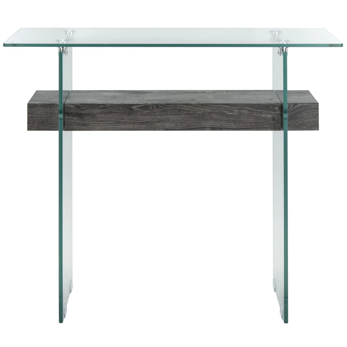 SAFAVIEH Luda Modern Rectangular Natural/ Glass Console Table - 39.4 x 13.8 x 31.5 - 39Wx14Dx32H