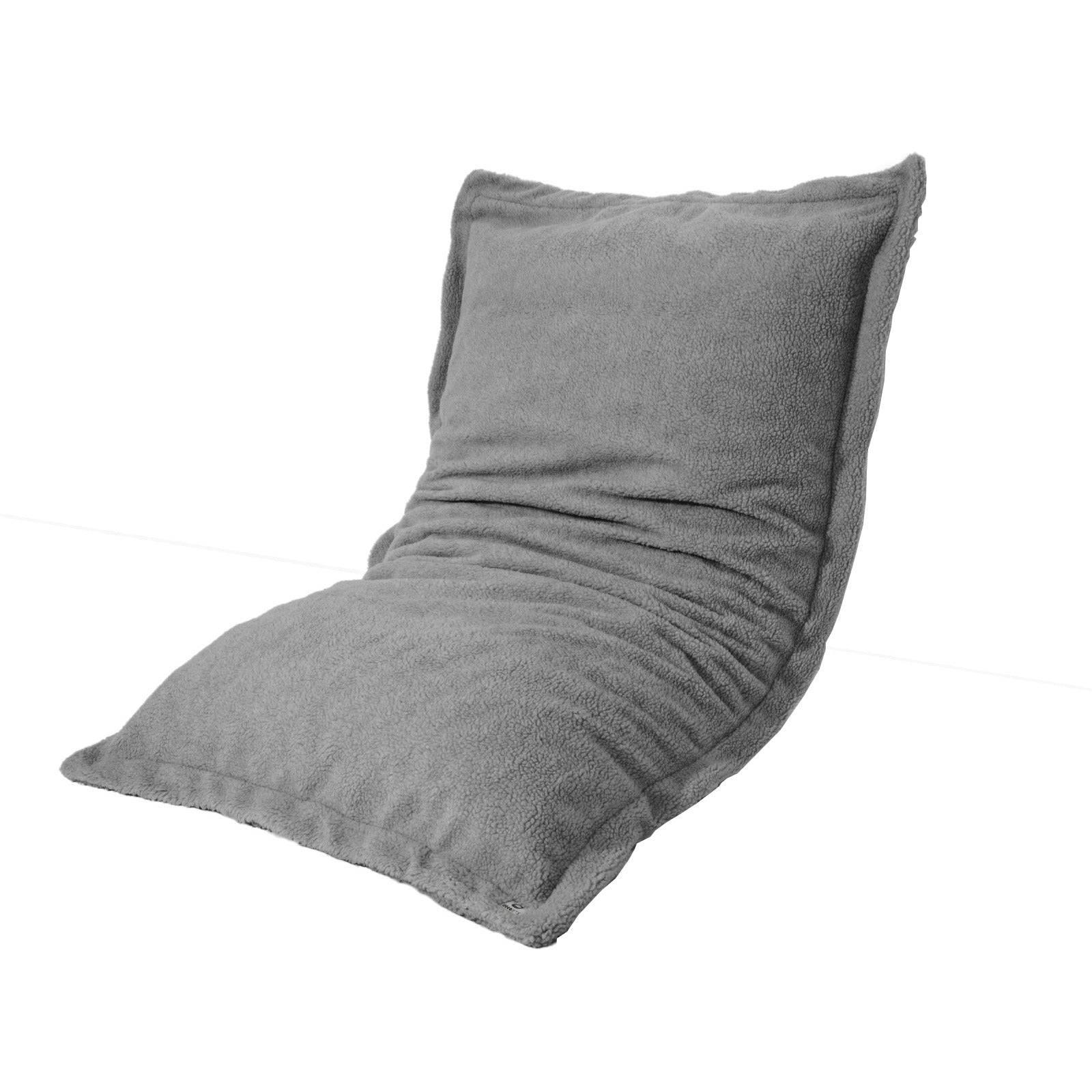 - Pouf Intérieur XL - Housse Sherpa (Effet Mouton) gris