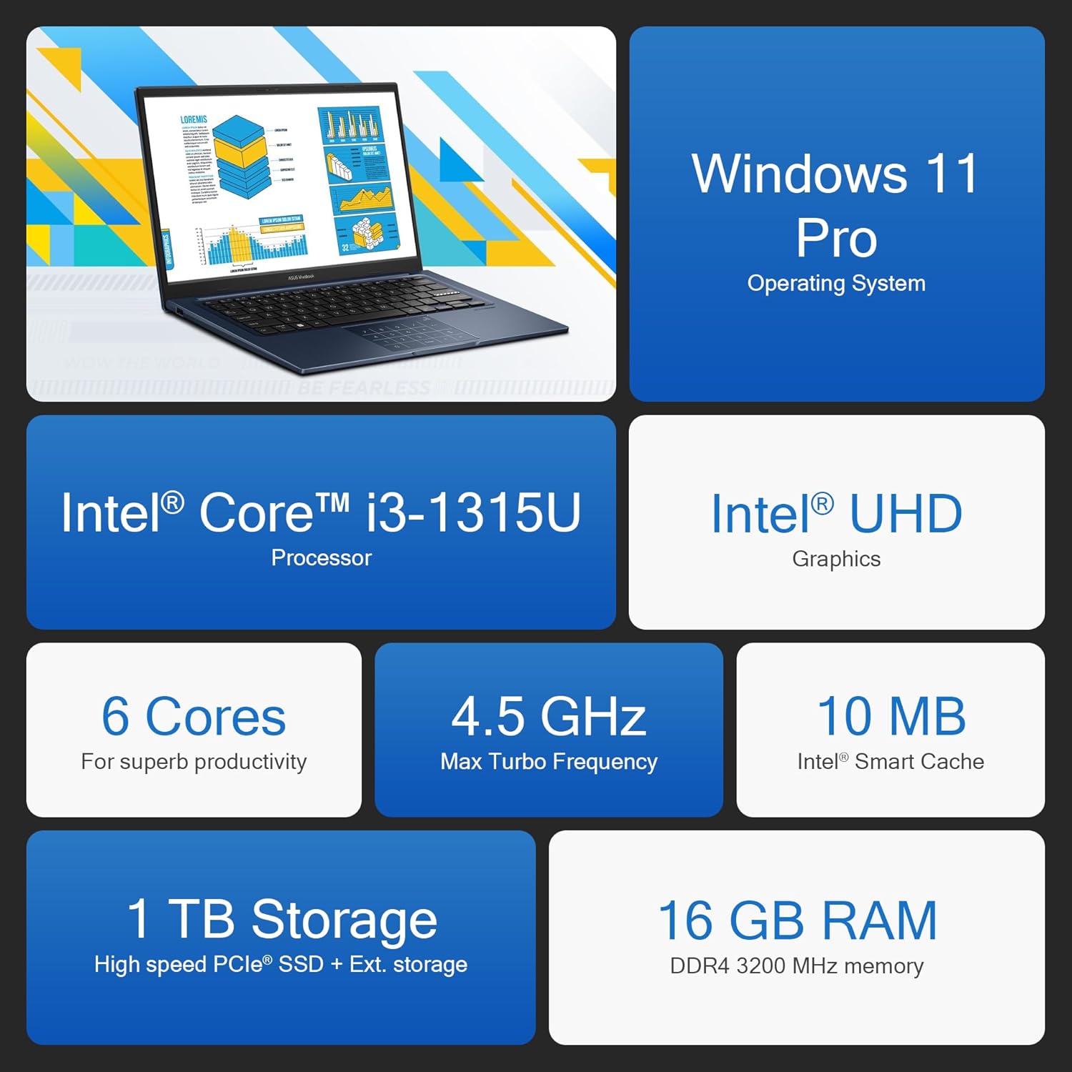 ASUS Vivobook 14 FHD Laptop for for Student Business 2025  AI-Powered Computer  6-Core Intel i3  16GB RAM & 1TB Storage (512GB SSD + 500GB Ext)  HubxcelAccessory  WiFi  Win 11 Pro  Lifetime MS Office