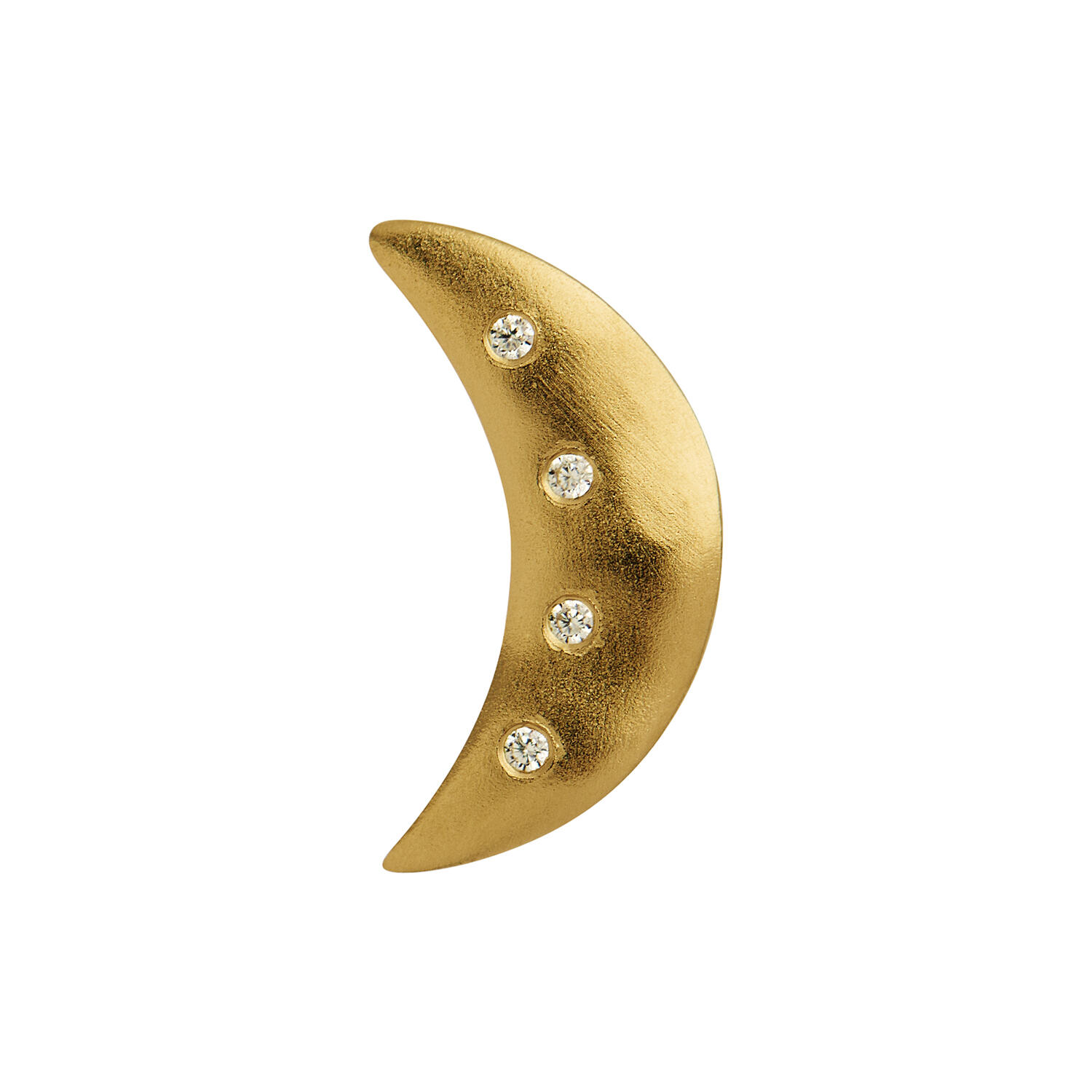 Bella Moon Earring With Four Stones Single, gold