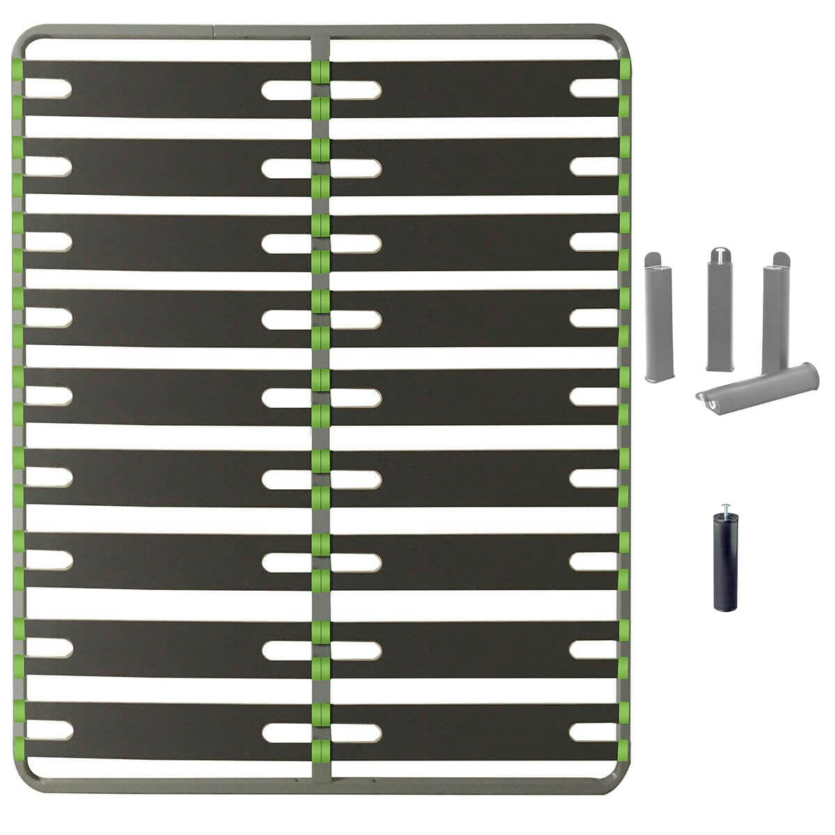 ALTOSENSO - Pack  sommier 2x9 lattes 140x190cm + pieds gris + pied central