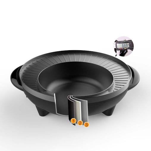SOGA 2-in-1 Electric Teppanyaki Grill & Hotpot - Stone Coated, Serves 3-5 People