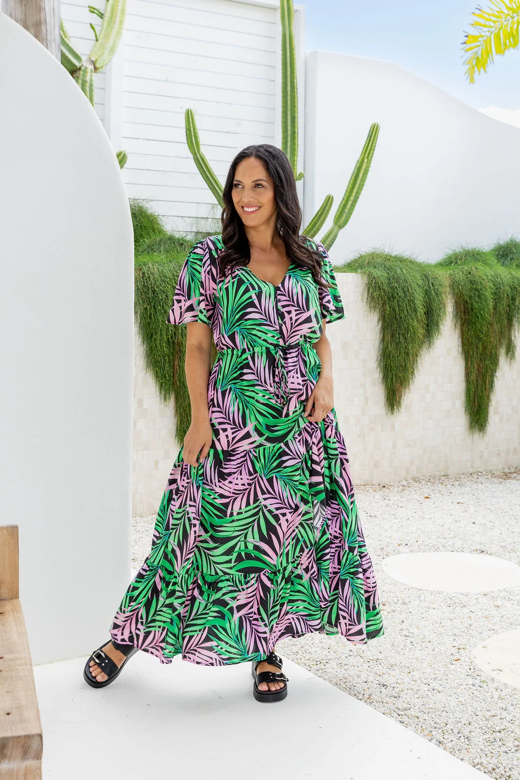 Bonnie Dress in Midnight Jungle