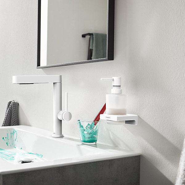Distributeur de savon liquide blanc mat Addstoris Hansgrohe